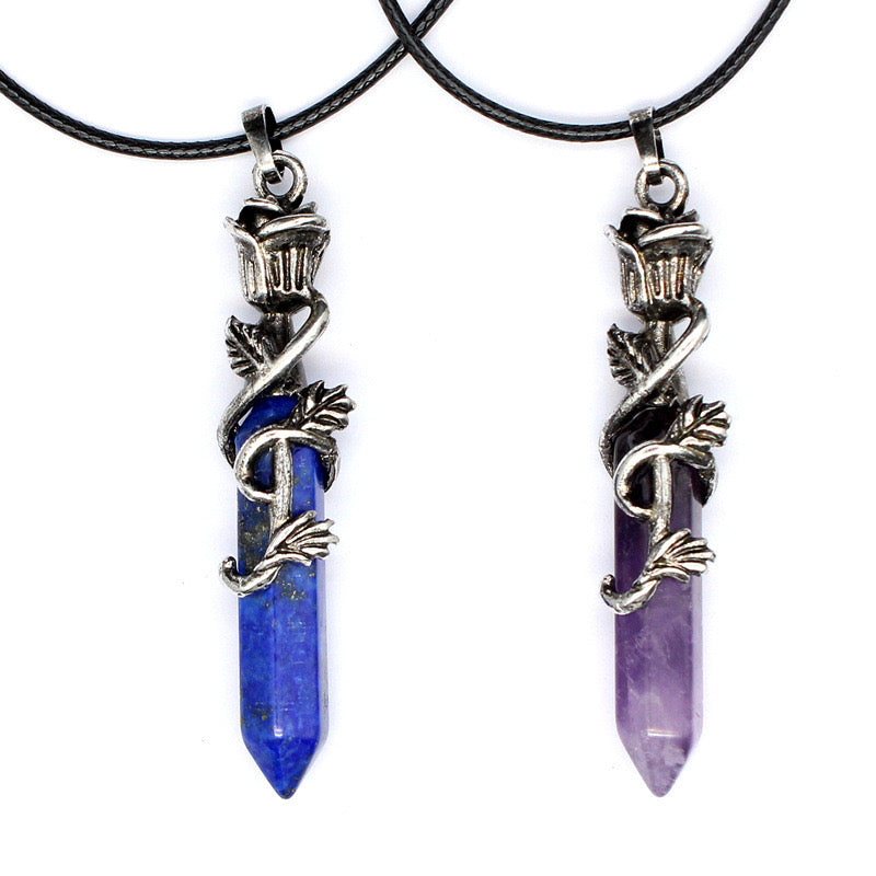 Rose Wrapped Point Pendant