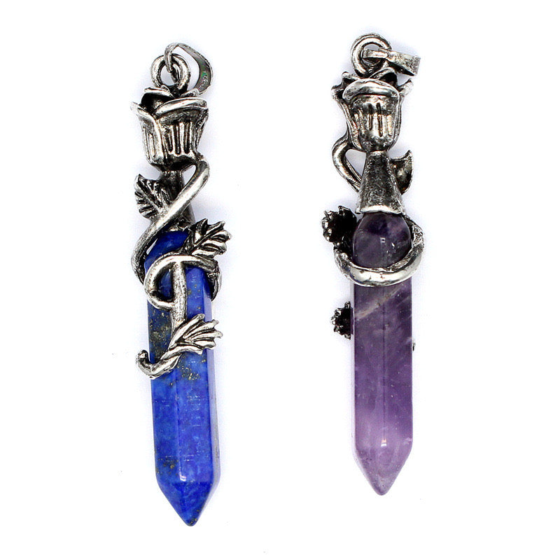 Rose Wrapped Point Pendant