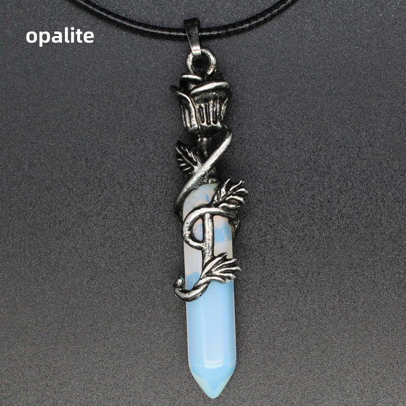 Rose Wrapped Point Pendant