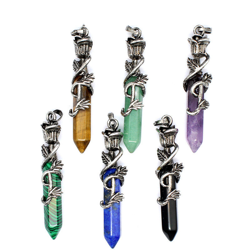 Rose Wrapped Point Pendant