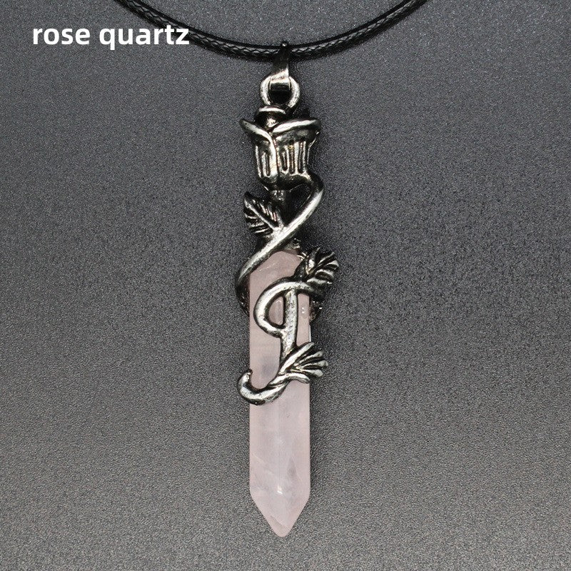 Rose Wrapped Point Pendant