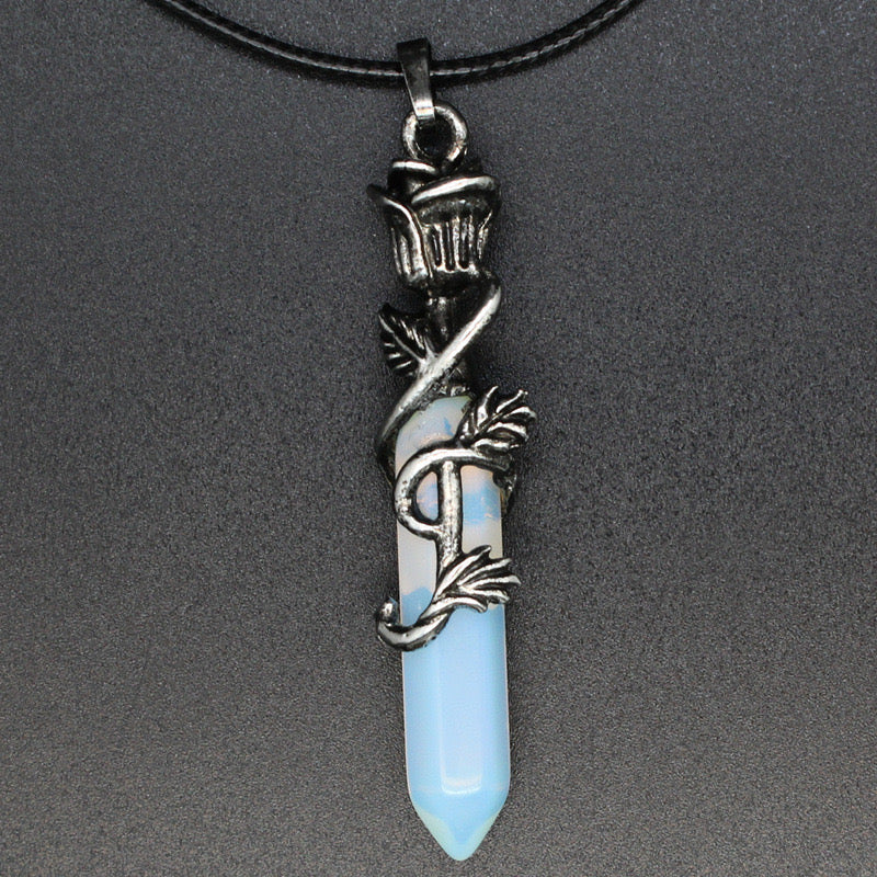 Rose Wrapped Point Pendant