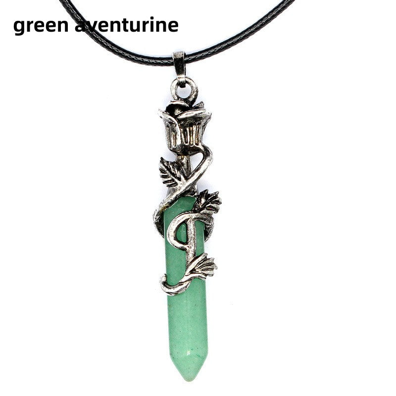 Rose Wrapped Point Pendant