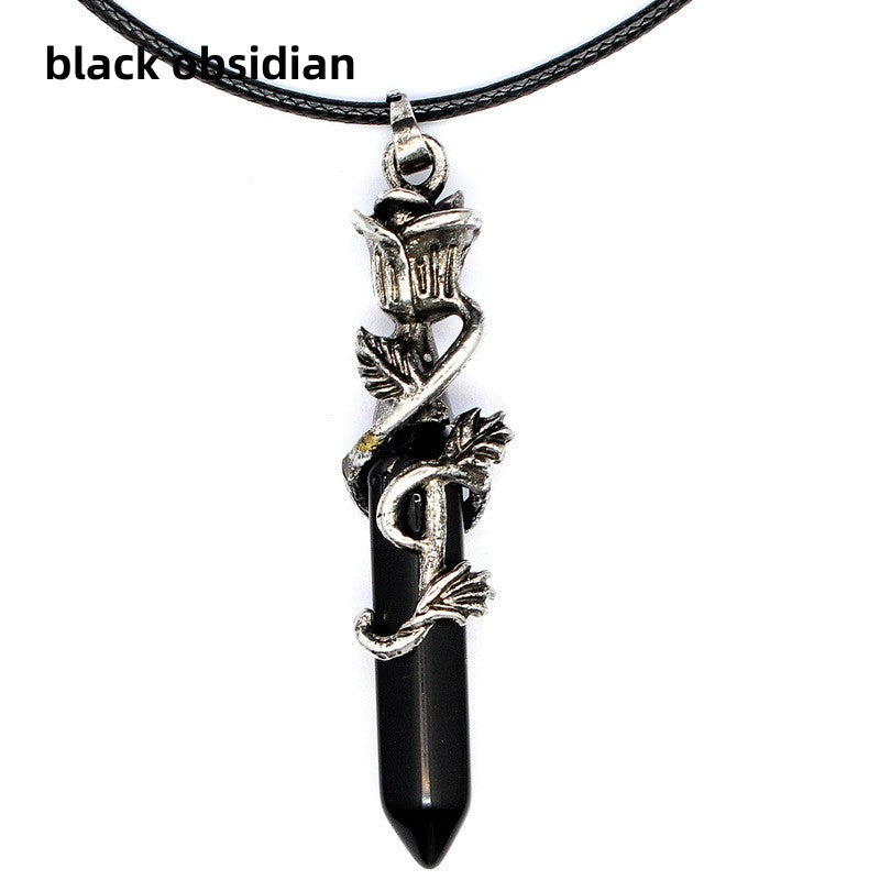 Rose Wrapped Point Pendant