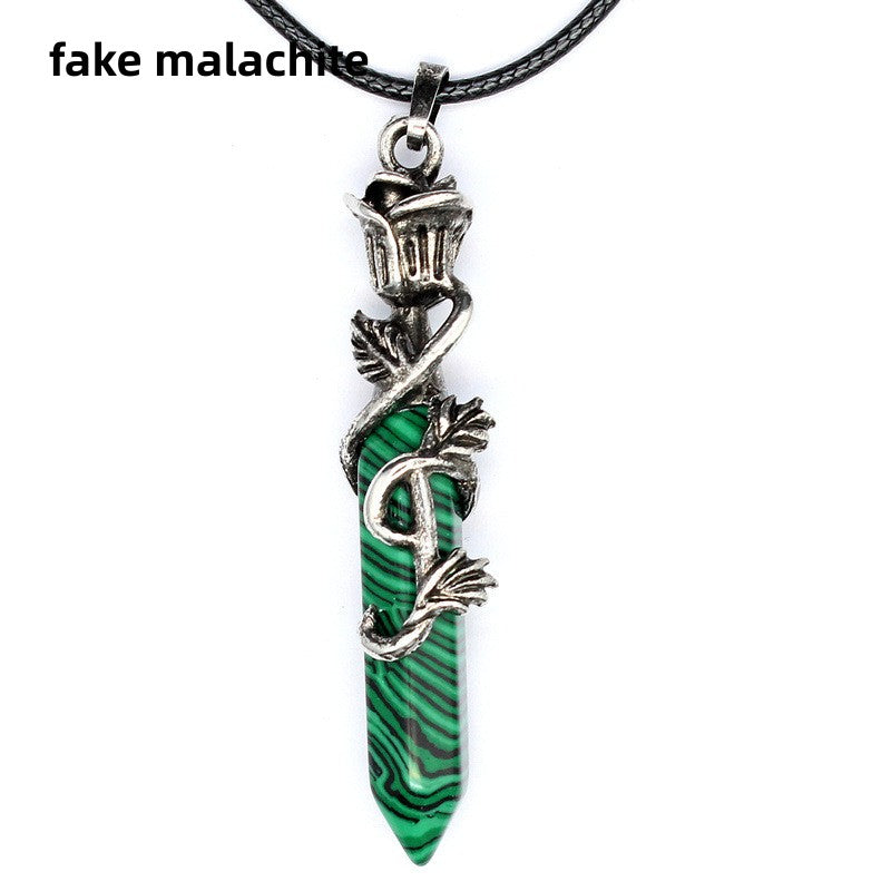 Rose Wrapped Point Pendant