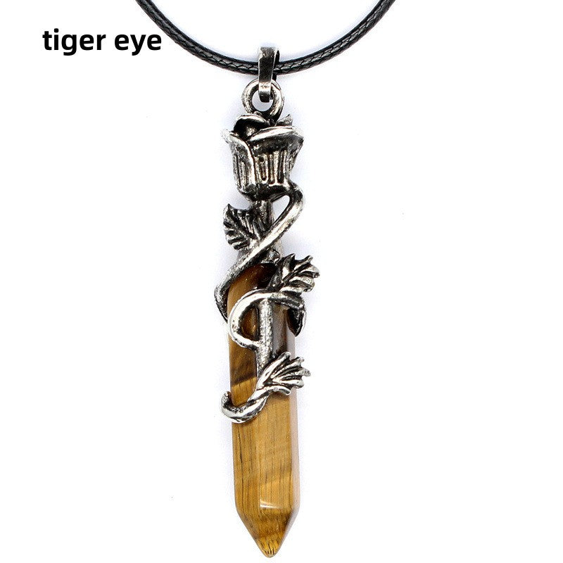 Rose Wrapped Point Pendant