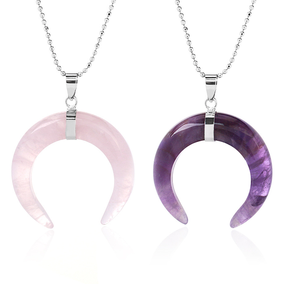 Crystal Moon Pendant Necklace