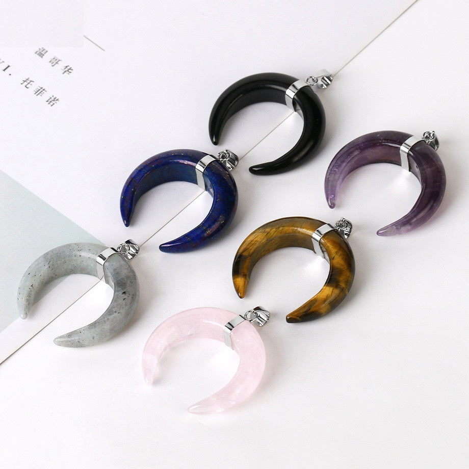 Crystal Moon Pendant Necklace