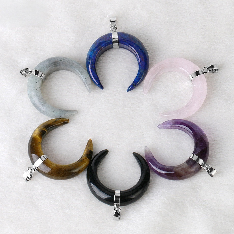 Crystal Moon Pendant Necklace