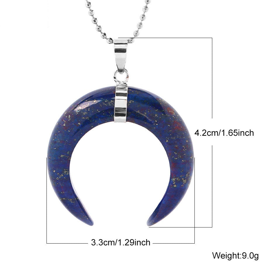 Crystal Moon Pendant Necklace