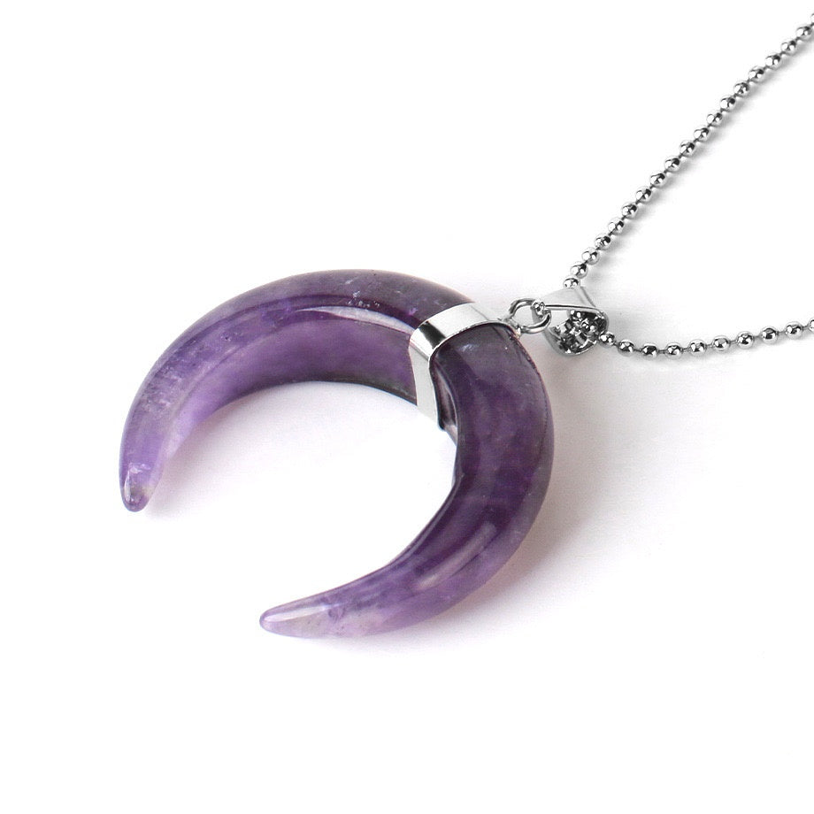 Crystal Moon Pendant Necklace