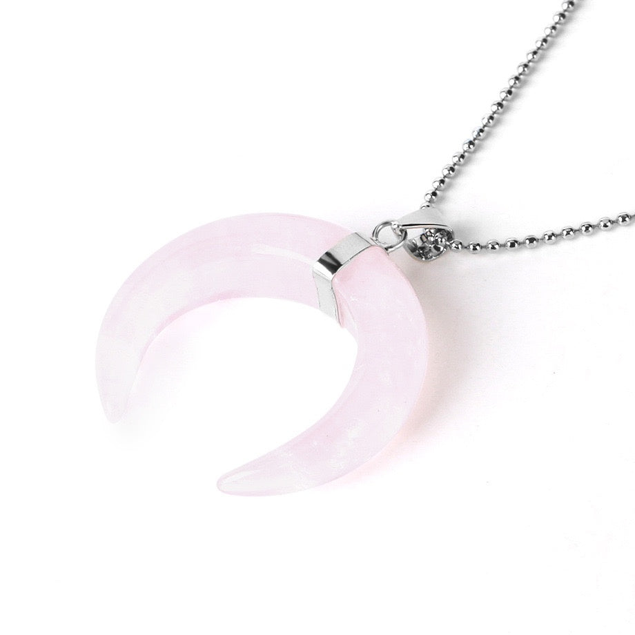 Crystal Moon Pendant Necklace