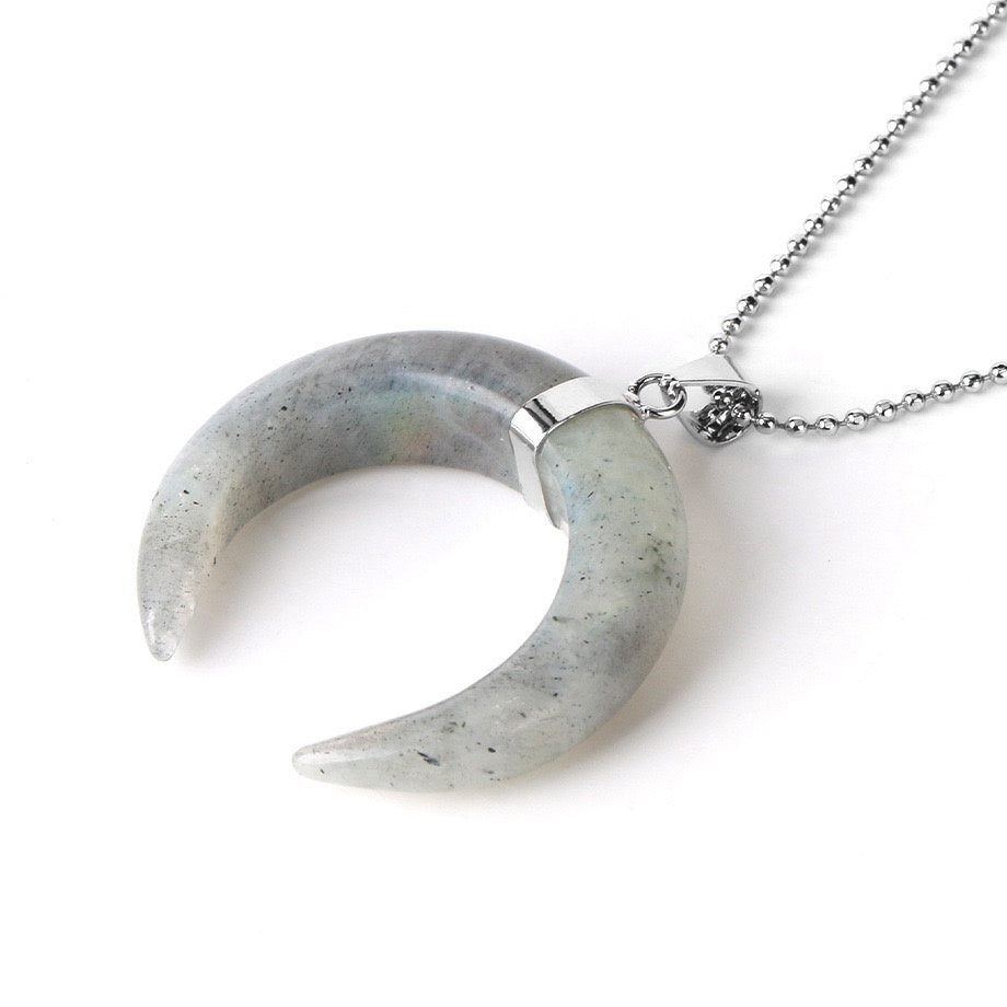 Crystal Moon Pendant Necklace