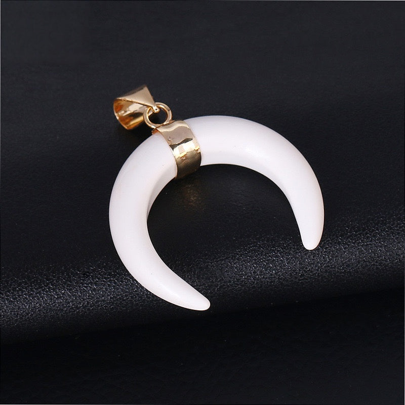 Crystal Moon Rose Gold Setting Pendant Necklace