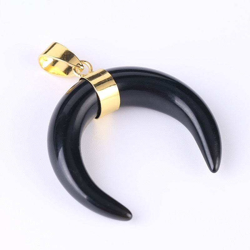 Crystal Moon Rose Gold Setting Pendant Necklace