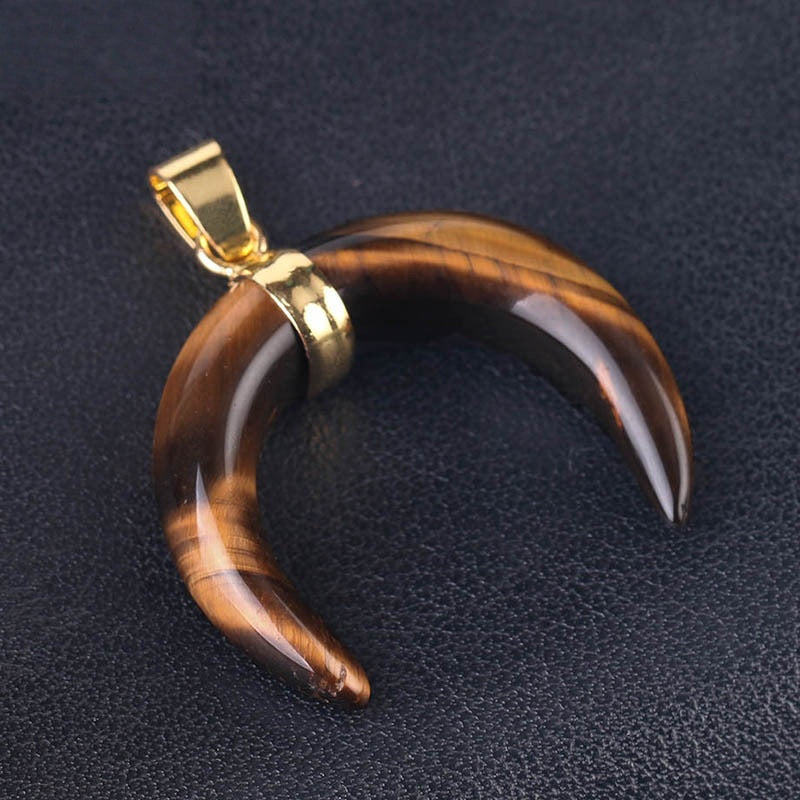 Crystal Moon Rose Gold Setting Pendant Necklace