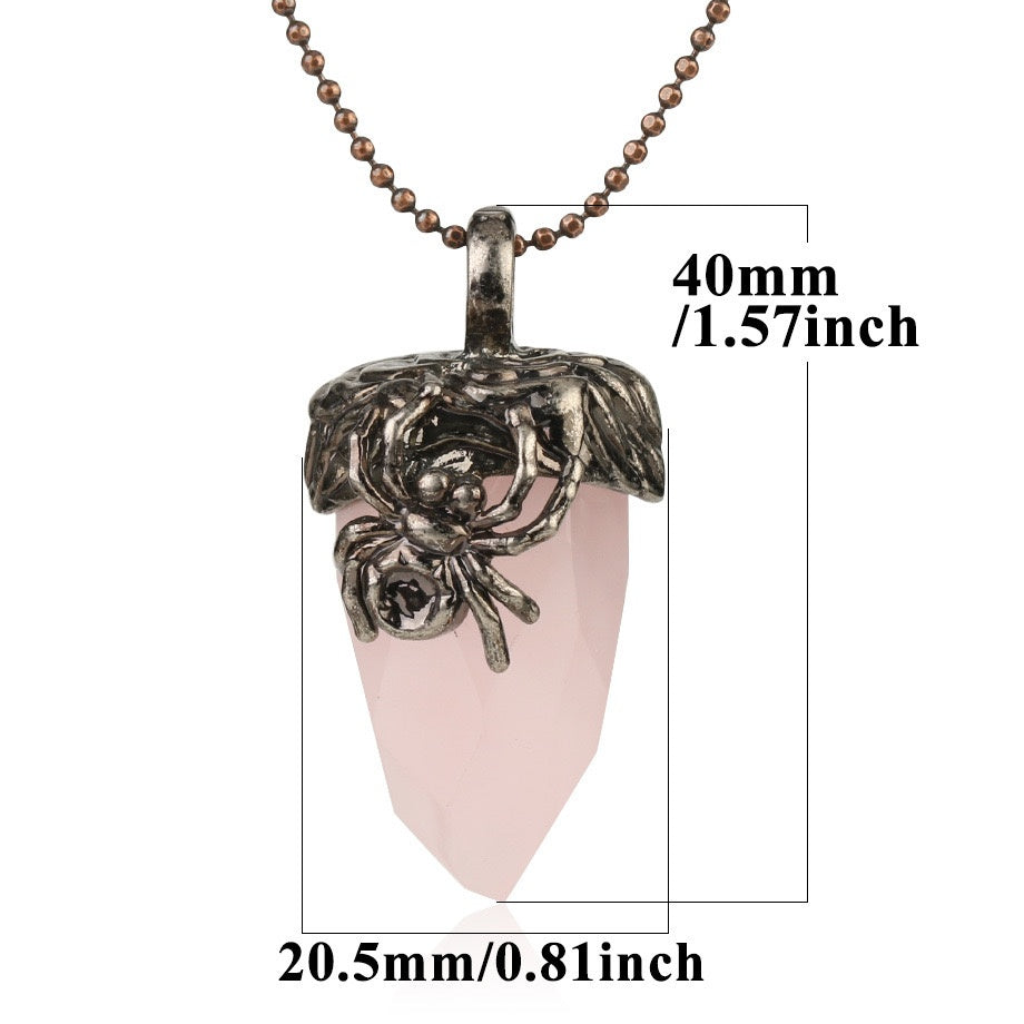 Spider Crystal Point Pendant Necklace