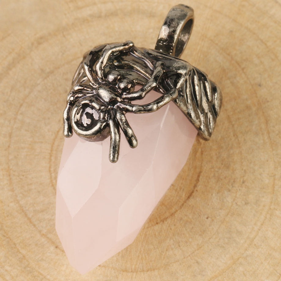 Spider Crystal Point Pendant Necklace