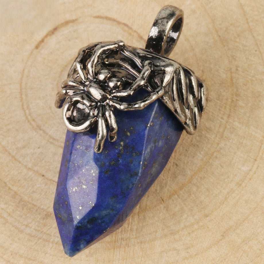 Spider Crystal Point Pendant Necklace