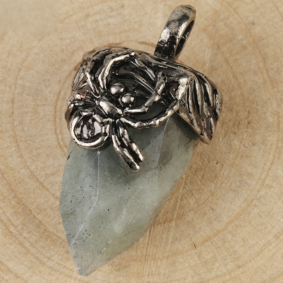 Spider Crystal Point Pendant Necklace