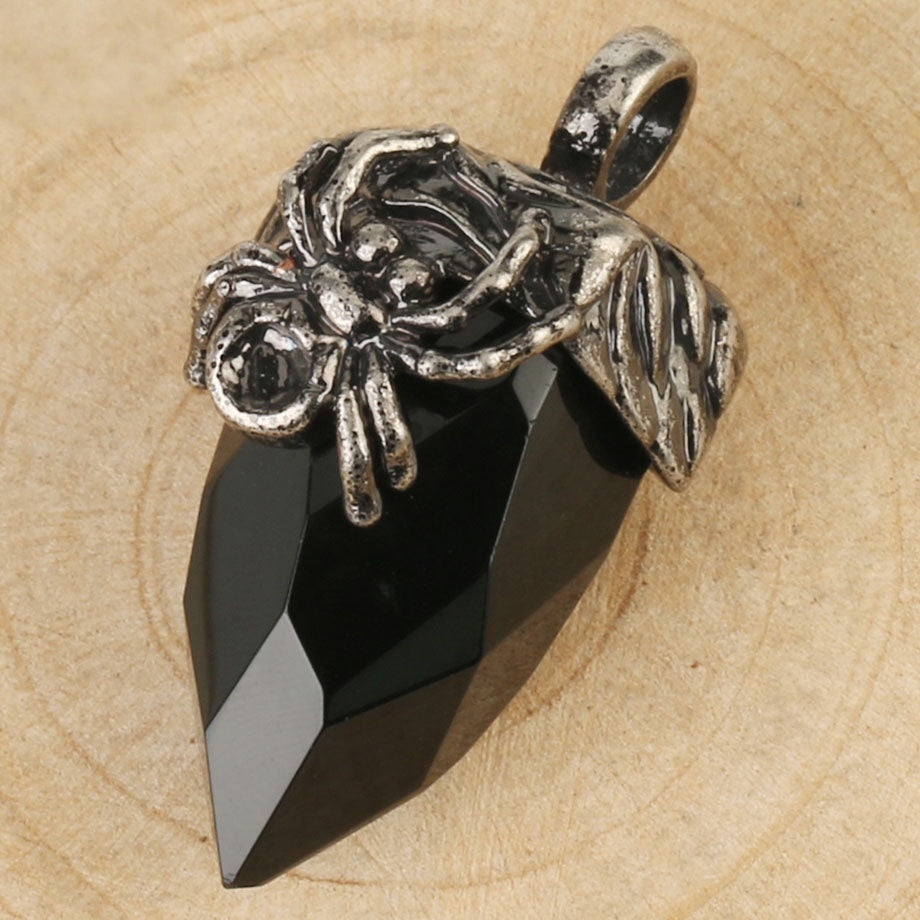 Spider Crystal Point Pendant Necklace