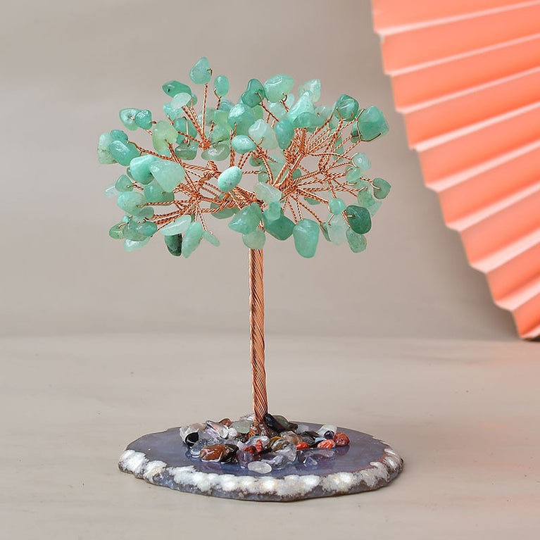 Natural Crystal Stone Chips Tree DIY Wire Wrapping Money Tree Fortune Tree Gift Home Decoration