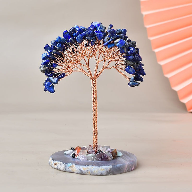 Natural Crystal Stone Chips Tree DIY Wire Wrapping Money Tree Fortune Tree Gift Home Decoration