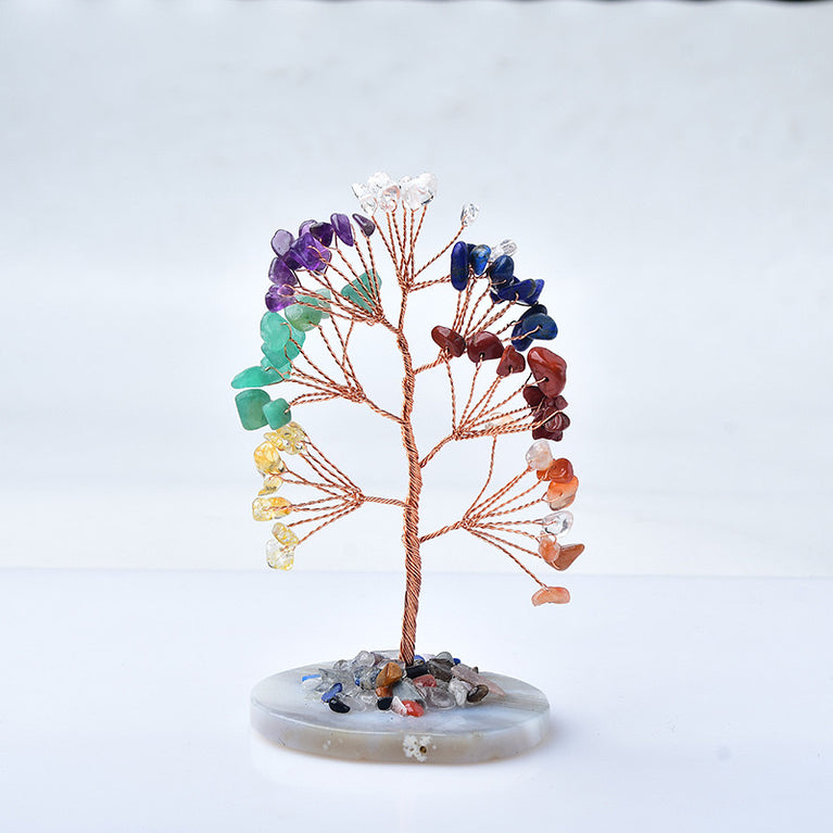 Natural Crystal Stone Chips Tree DIY Wire Wrapping Money Tree Fortune Tree Gift Home Decoration