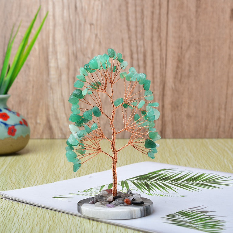 Natural Crystal Stone Chips Tree DIY Wire Wrapping Money Tree Fortune Tree Gift Home Decoration