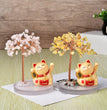 Solar Power Fortune Cat Natural Crystal Stone Chips Tree DIY Wire Wrapping Money Tree Fortune Tree Gift Home Decoration