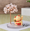 Solar Power Fortune Cat Natural Crystal Stone Chips Tree DIY Wire Wrapping Money Tree Fortune Tree Gift Home Decoration