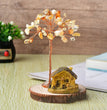 Natural Crystal Stone Chips Tree Cartoon House Base DIY Wire Wrapping Money Tree Fortune Tree Gift Home Decoration