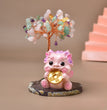 Money Lion Natural Crystal Stone Chips Tree DIY Wire Wrapping Money Tree Fortune Tree Gift Home Decoration