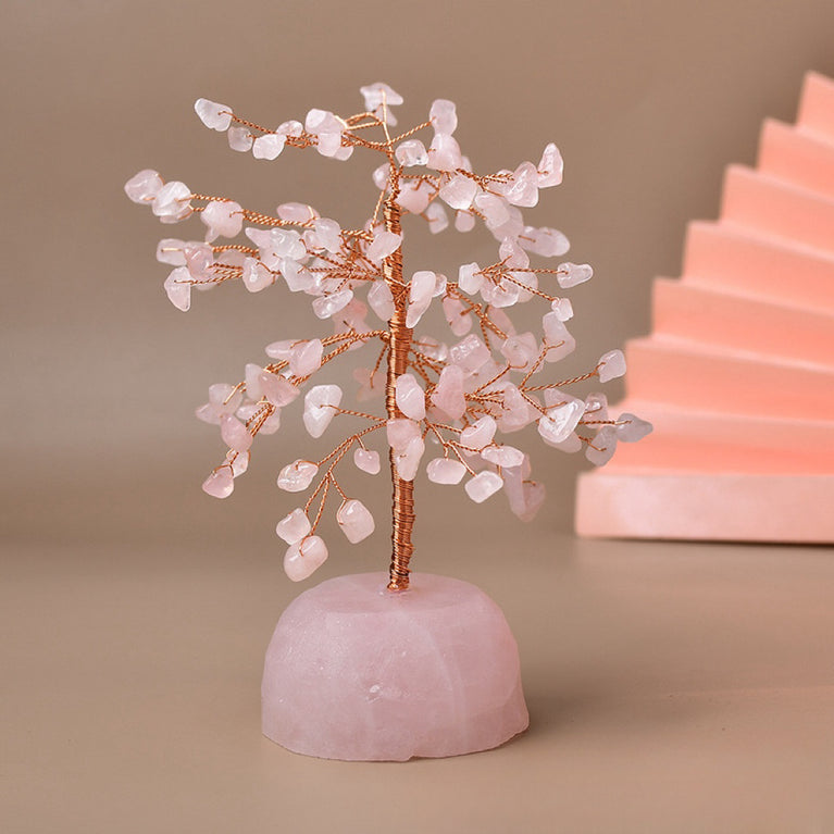 Natural Crystal Stone Chips Tree DIY Wire Wrapping Money Tree Fortune Tree Gift Home Decoration