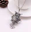 Owl Metal Sphere Holder Necklace Perfume Pendant Sweater Chain