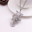 Owl Metal Sphere Holder Necklace Perfume Pendant Sweater Chain