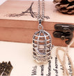 Bird Cage Metal Sphere Holder Necklace Perfume Pendant Sweater Chain