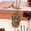 Bird Cage Metal Sphere Holder Necklace Perfume Pendant Sweater Chain