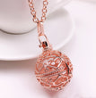 Heart Metal Sphere Holder Necklace Perfume Pendant Sweater Chain