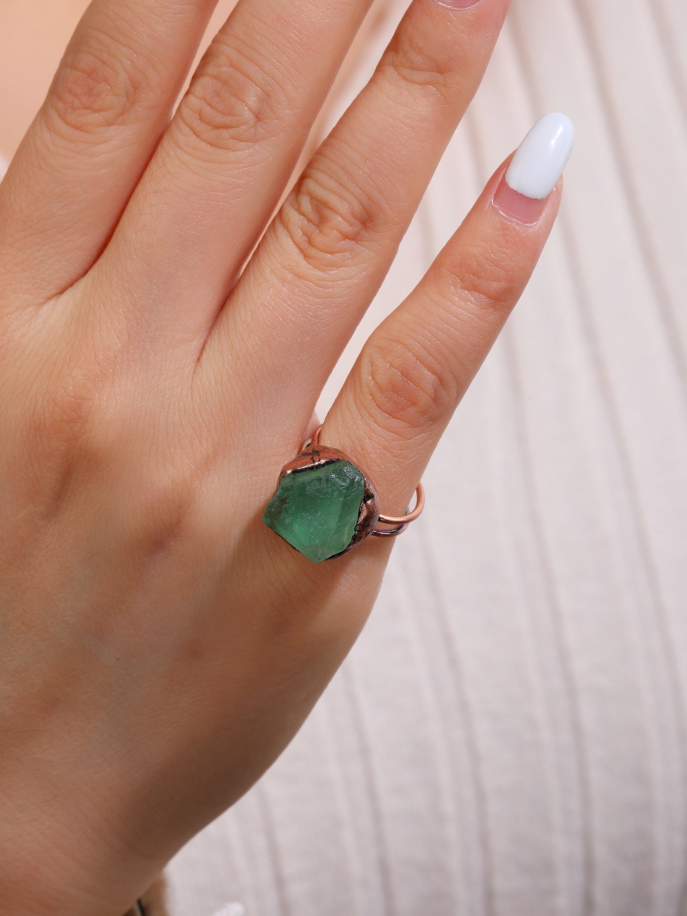 Natutal Amethyst Citrine Fluorite Raw Freeform Vintage Adjustable Pinky Rings