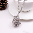 Swan Metal Sphere Holder Necklace Perfume Pendant Sweater Chain