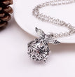 Angel Wing Metal Sphere Holder Necklace Perfume Pendant Sweater Chain