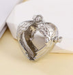 Heart Angel Wing Metal Sphere Holder Necklace Perfume Pendant Sweater Chain