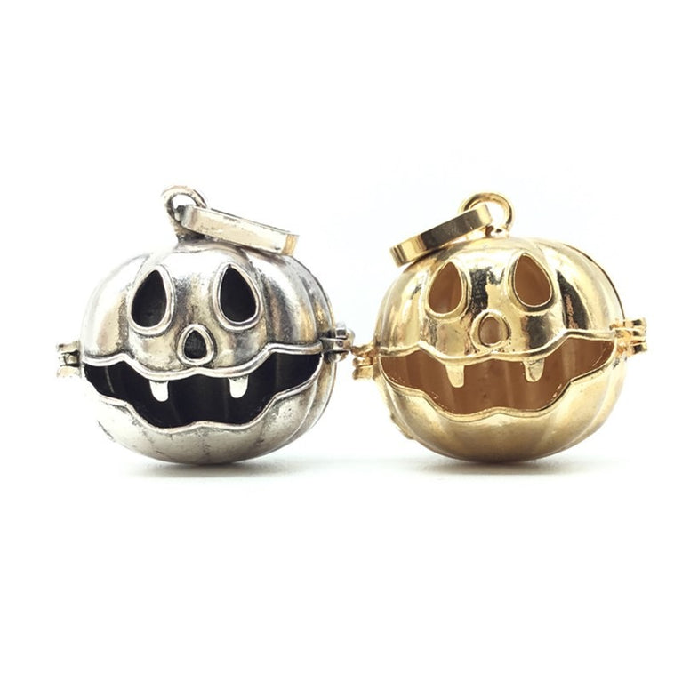 Pumpkin Lantern Metal Sphere Holder Necklace Perfume Pendant Sweater Chain