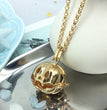 Pumpkin Lantern Metal Sphere Holder Necklace Perfume Pendant Sweater Chain