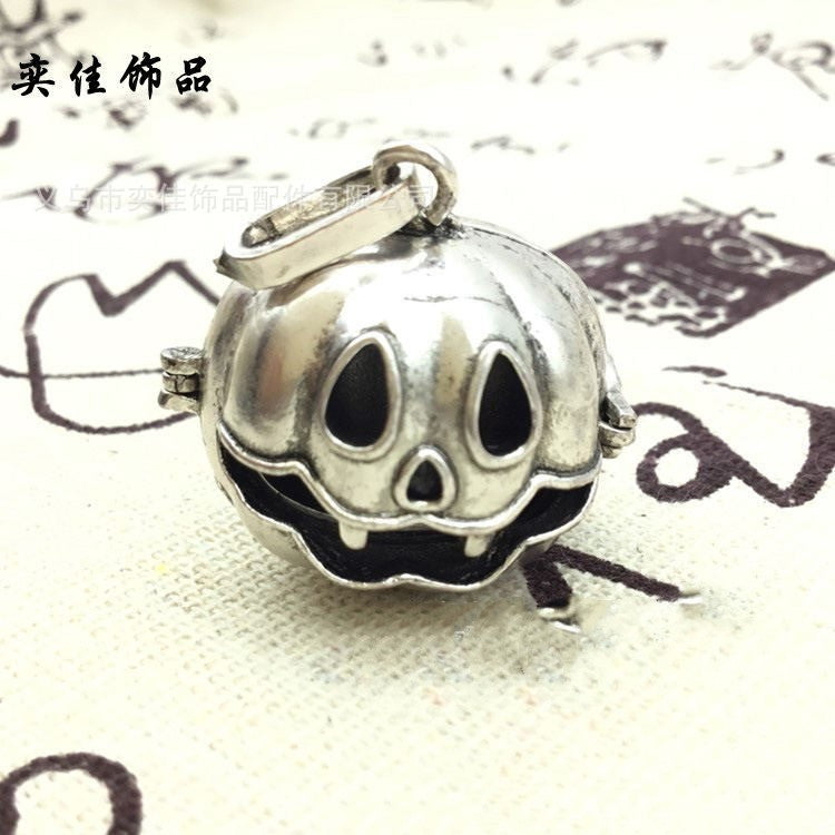 Pumpkin Lantern Metal Sphere Holder Necklace Perfume Pendant Sweater Chain