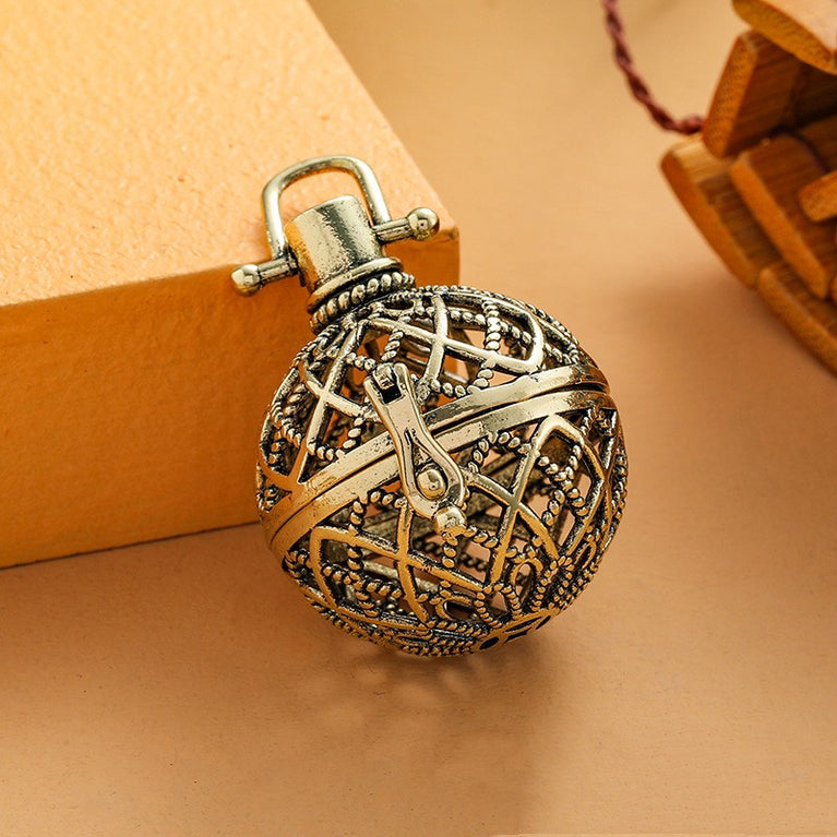 Net Metal Sphere Holder Necklace Perfume Pendant Sweater Chain