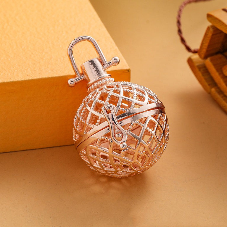 Net Metal Sphere Holder Necklace Perfume Pendant Sweater Chain