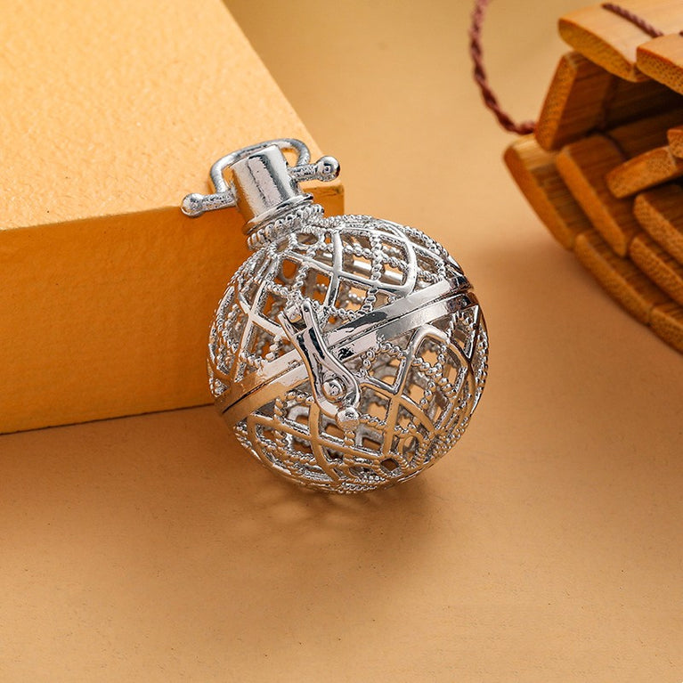 Net Metal Sphere Holder Necklace Perfume Pendant Sweater Chain