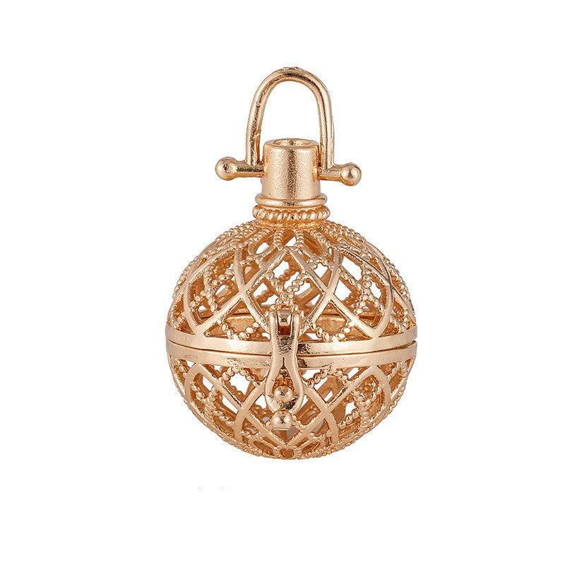 Net Metal Sphere Holder Necklace Perfume Pendant Sweater Chain